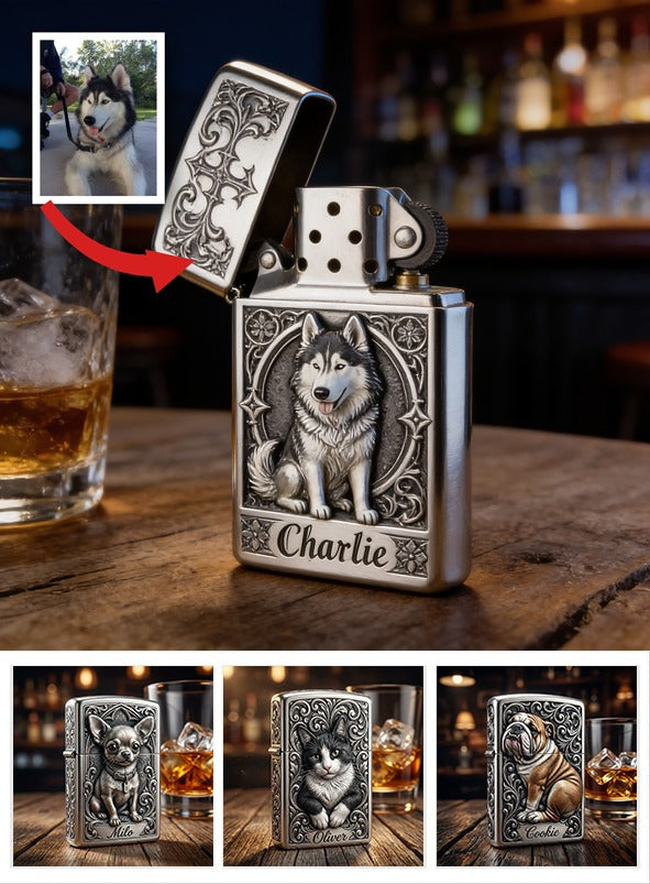 Personalized Siberian Husky 2010-2024 Custom Pocket Lighter Pet Lover Gift