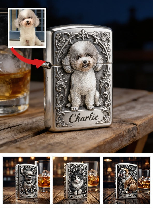 Personalized Curly Fur Poodle Lighter Custom Pet Dog Owner Gift