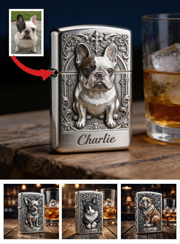 Personalized Black and White French Bulldog Lighter Pet Lover Gift