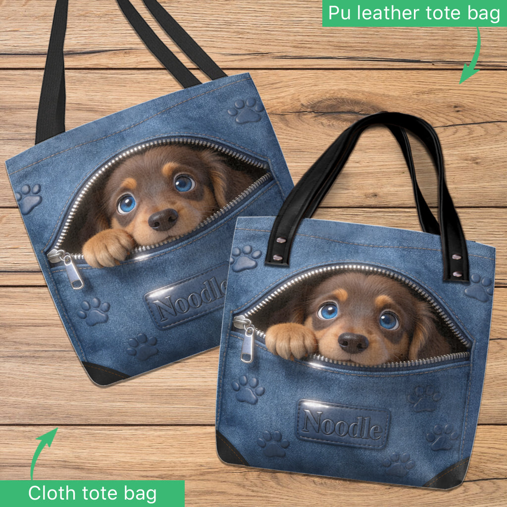 Personalized Black and Tan Adult Rottweiler Tote Bag Dog Owner Gift