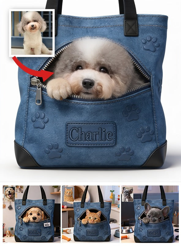 Personalized Curly Fur Poodle Tote Bag Dog Lover Gift