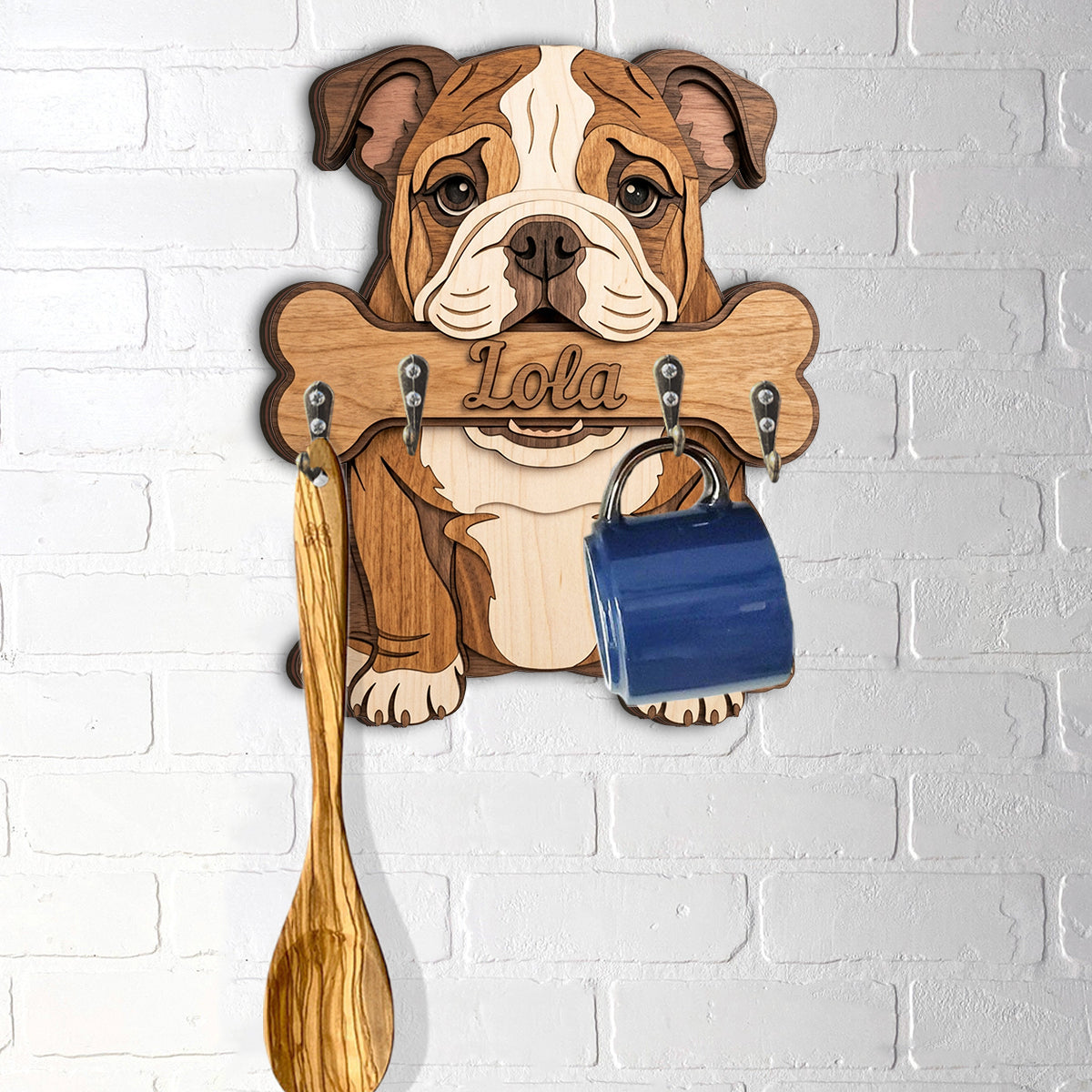 Personalized Dalmatian Wooden Key Rack Custom Spotted Dog Wall Hanging Gift