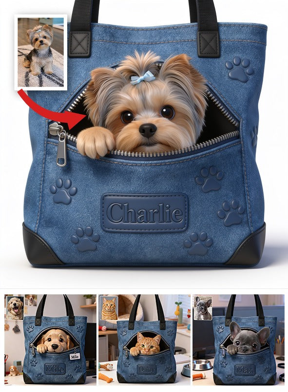 Personalized Yorkshire Terrier Tote Bag Custom Pet Dog Lover Gift