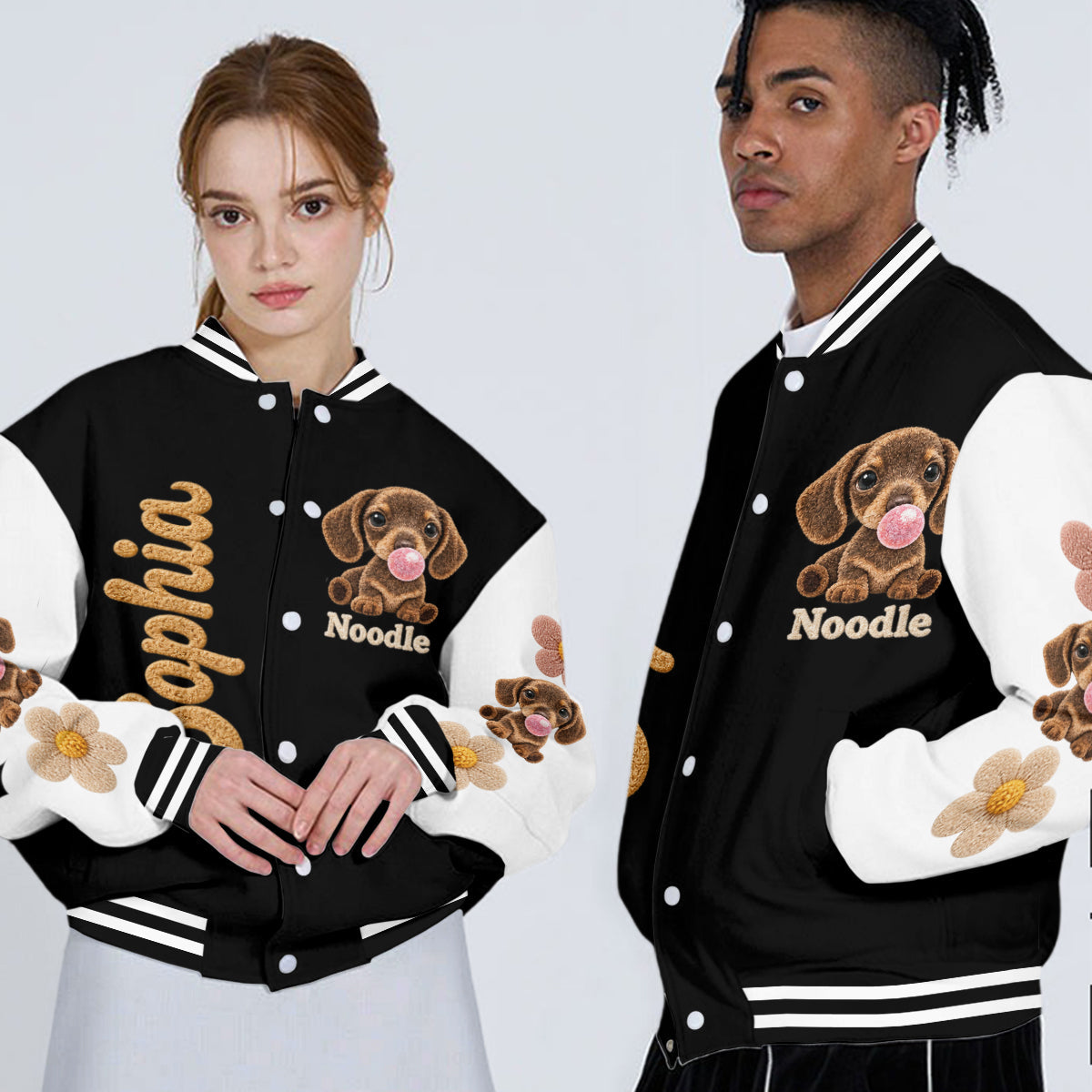 Personalized Adult Golden Retriever Varsity Jacket Custom Dog Lover Outerwear