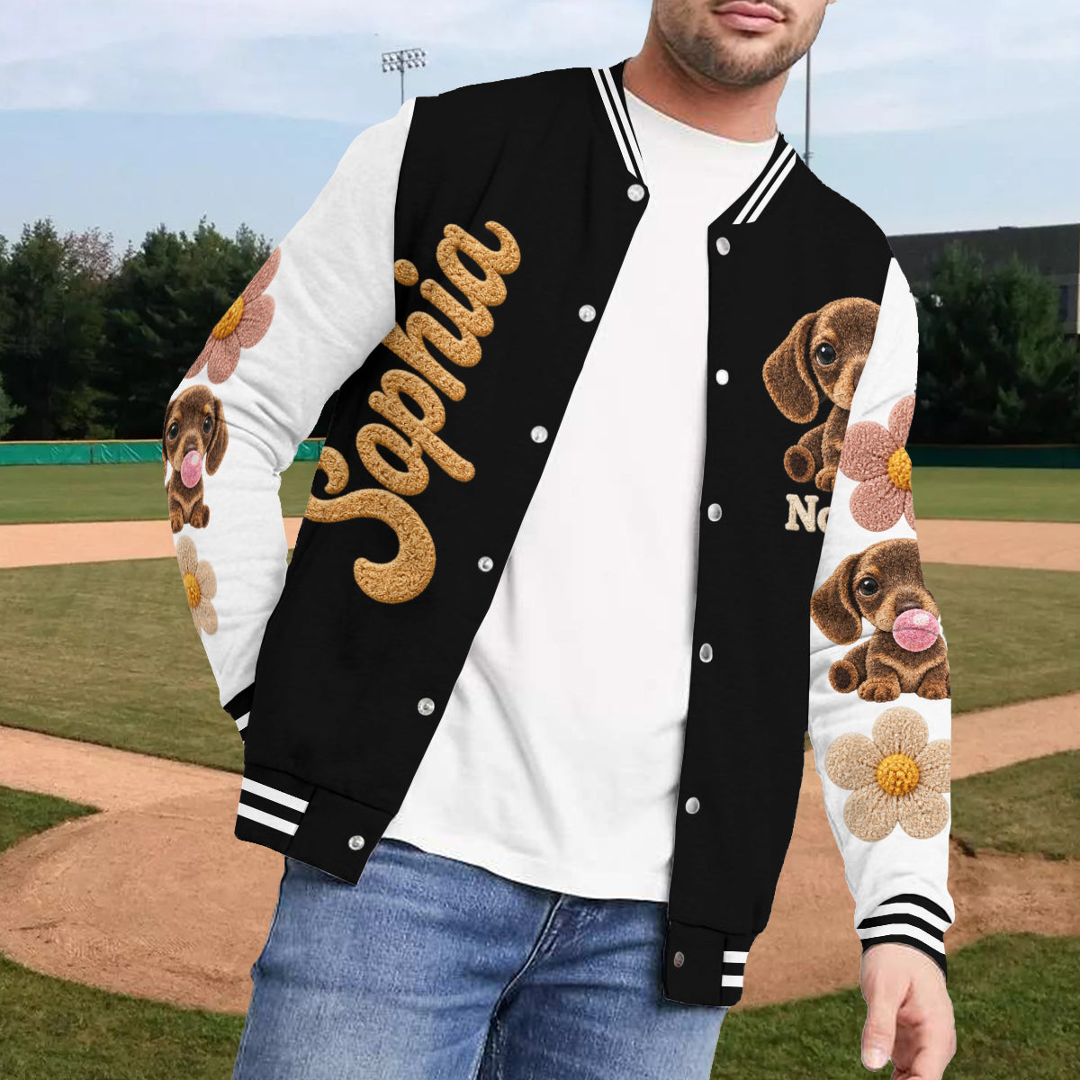 Personalized Yorkshire Terrier Varsity Jacket Dog Lover Casual Outerwear
