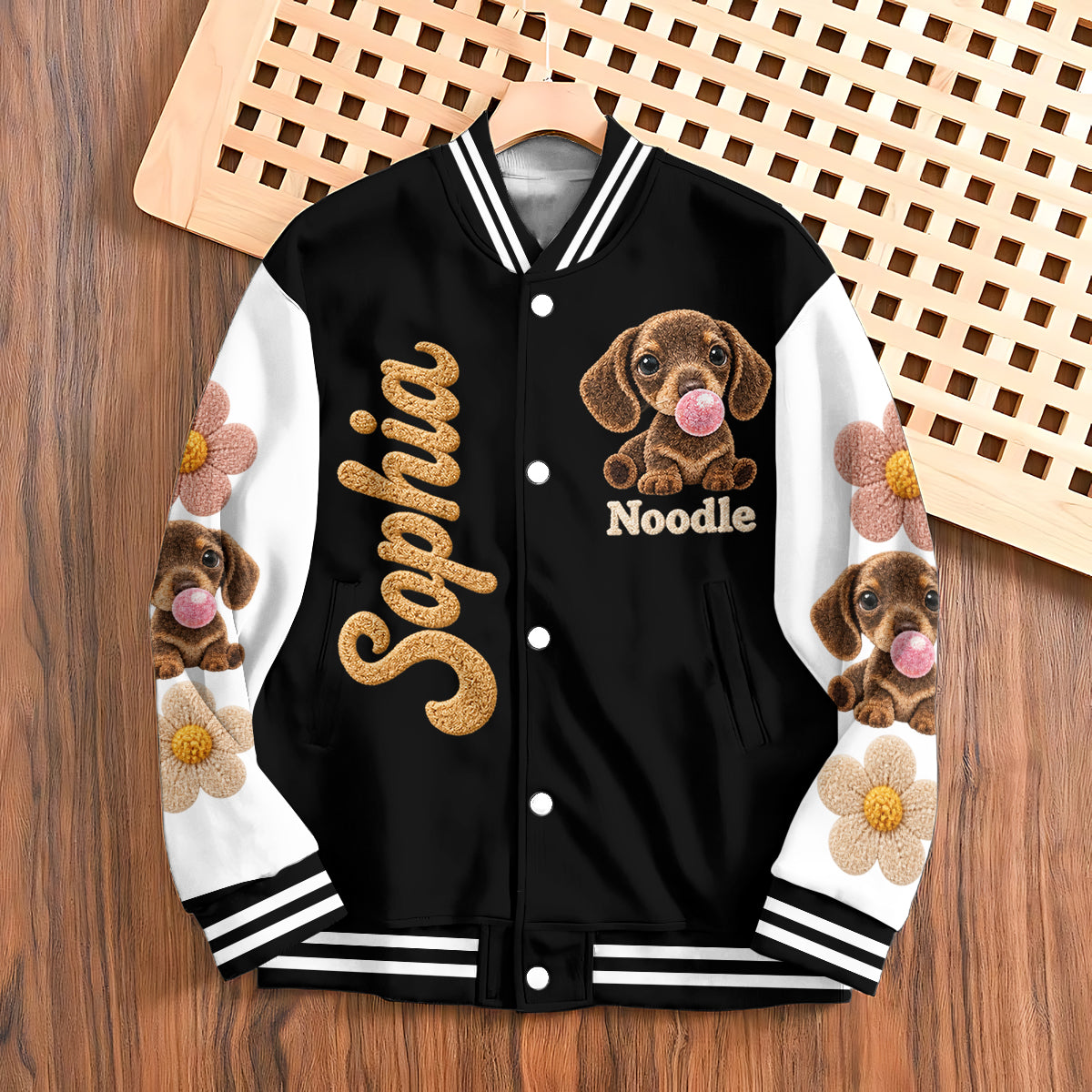 Personalized Black and White Spotted Dalmatian Varsity Jacket Dog Lover Gift