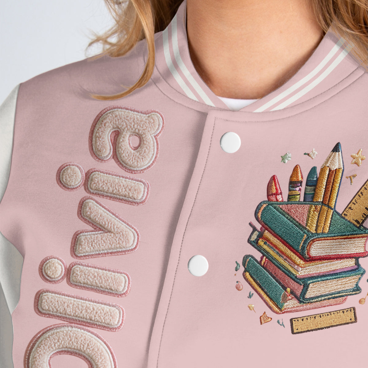 Personalized Little Girl Custom Alphabet Kid Varsity Jacket