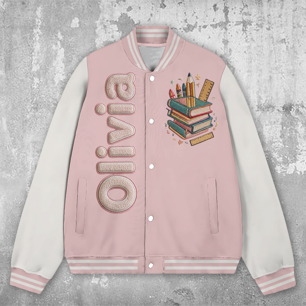Personalized Black Little Boy Custom Alphabet Varsity Jacket, Kid Gift for Son Grandson