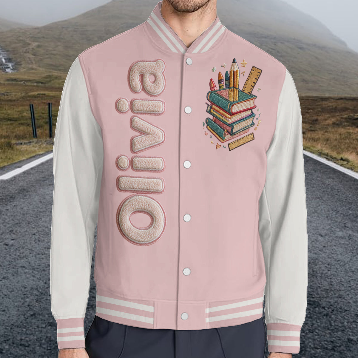 Personalized Little Girl Custom Alphabet Kid Varsity Jacket
