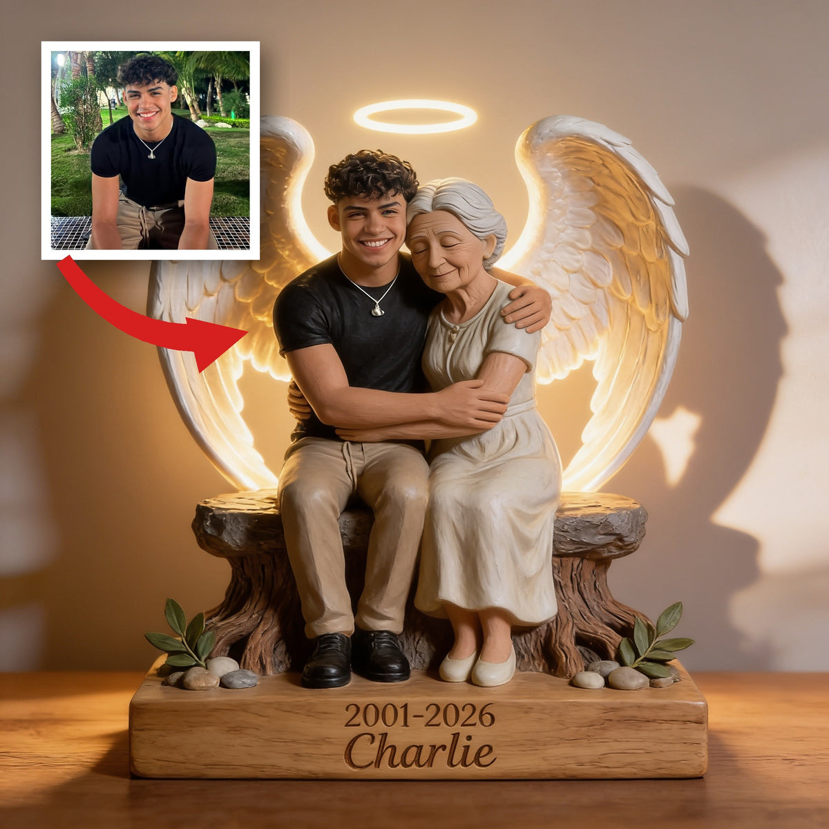 Personalized Memorial Latino Man 2001-2026 Acrylic LED Night Light