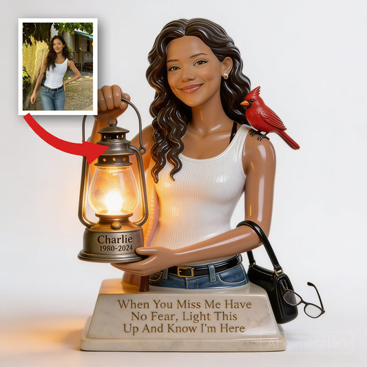 Personalized Latina Woman Memorial Acrylic LED Night Light