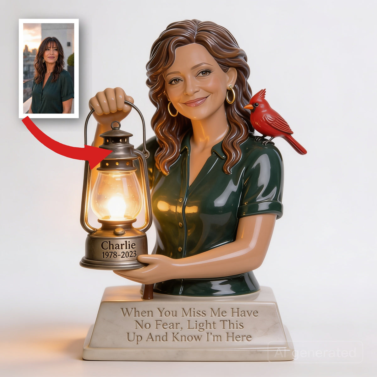 Personalized Middle-Aged Latina Woman Memorial LED Night Light Mom Wife Keepsake Gift