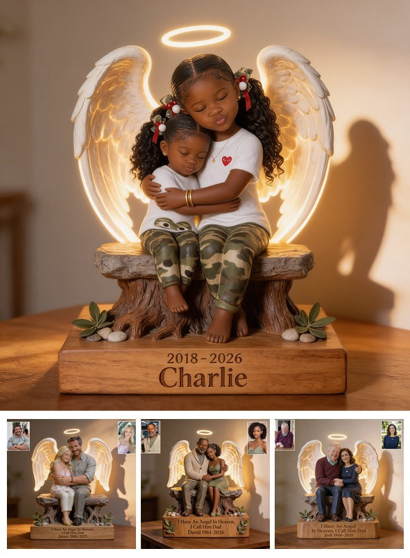 Personalized Black Little Girl 2018-2026 Memorial Acrylic LED Night Light