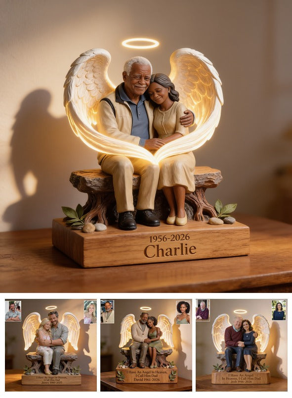Personalized Older Black Man 1956-2026 Memorial Acrylic LED Night Light