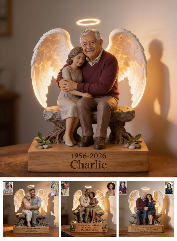 Personalized Memorial Older Latino Man 1956-2026 Acrylic LED Night Light