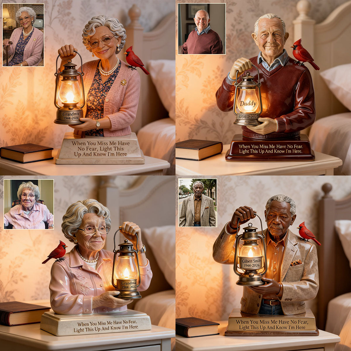 Personalized Latino Man Memorial Acrylic LED Night Light