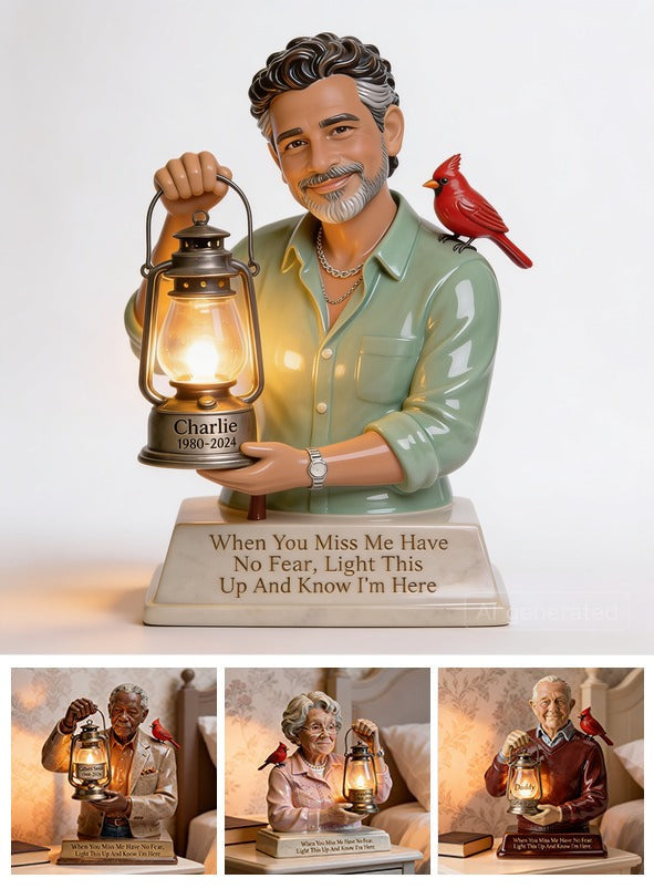 Personalized Middle-Aged Latino Man Memorial Acrylic LED Night Light Dad Husband Remembrance Gift
