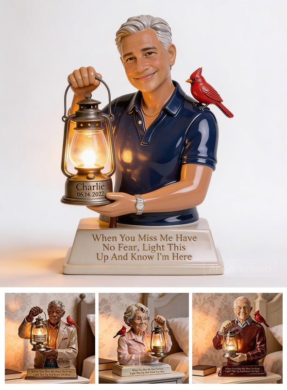 Personalized Middle-Aged Man Memorial Acrylic LED Night Light Dad Husband Remembrance Gift