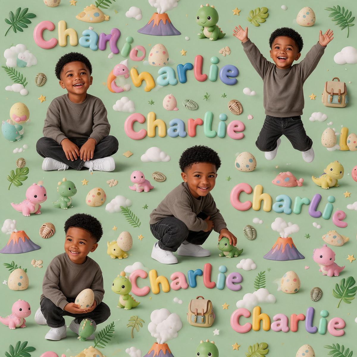 Personalized Black Little Boy Wrapping Paper Gift for Son Grandson Nephew