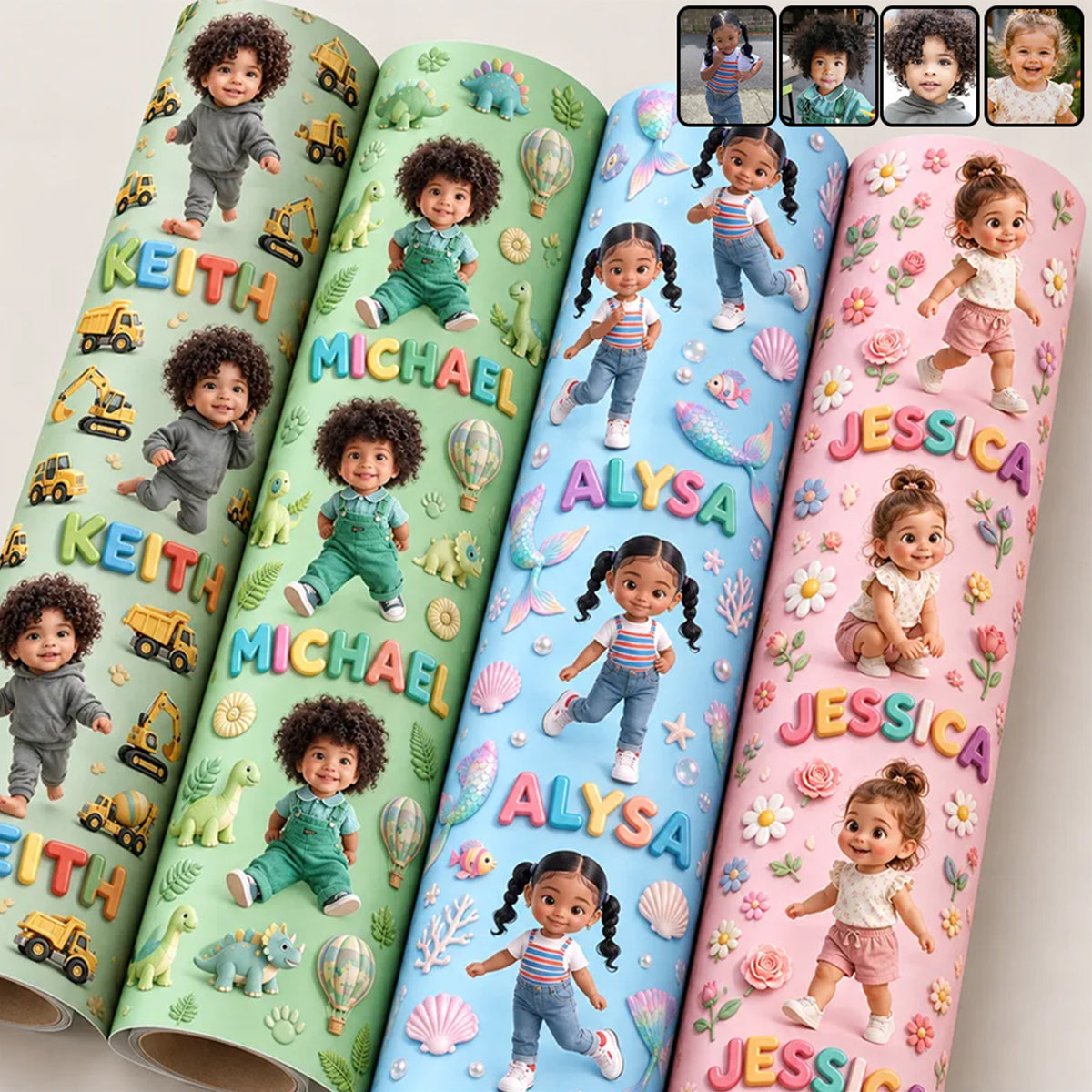 Personalized Latino Little Boy Wrapping Paper, Son Grandson Nephew Gift Wrap