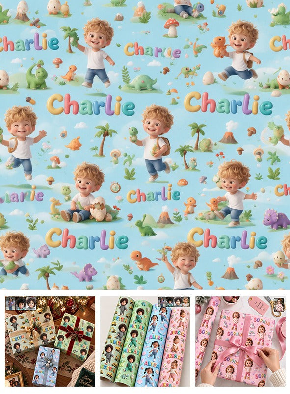 Personalized Little Boy Wrapping Paper Custom Kid Gift Wrap