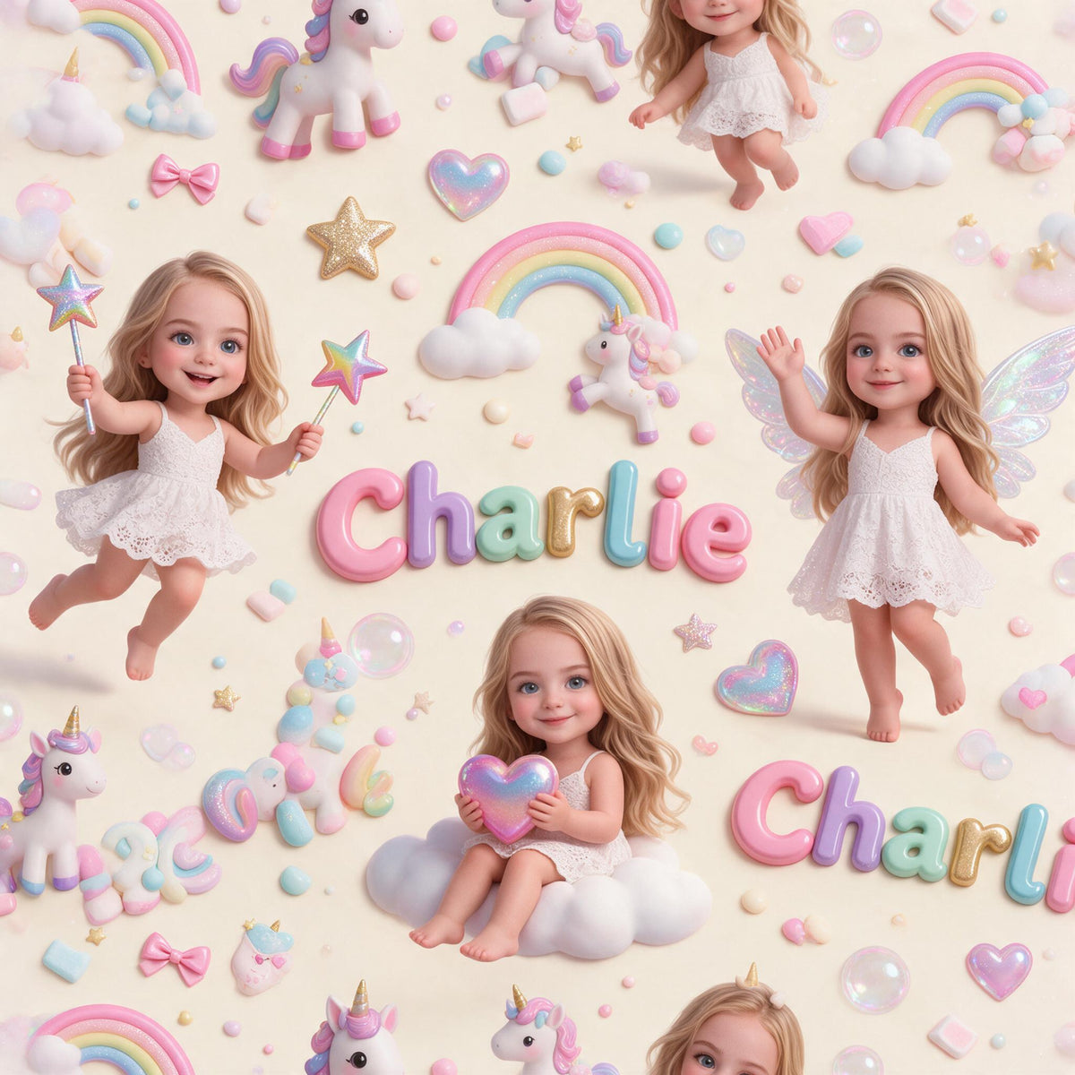 Personalized Little Girl Wrapping Paper Gift Wrap for Daughter Granddaughter Niece