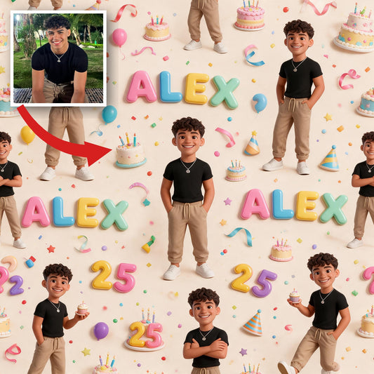 Personalized 25th Birthday Latino Man Wrapping Paper Gift for Him