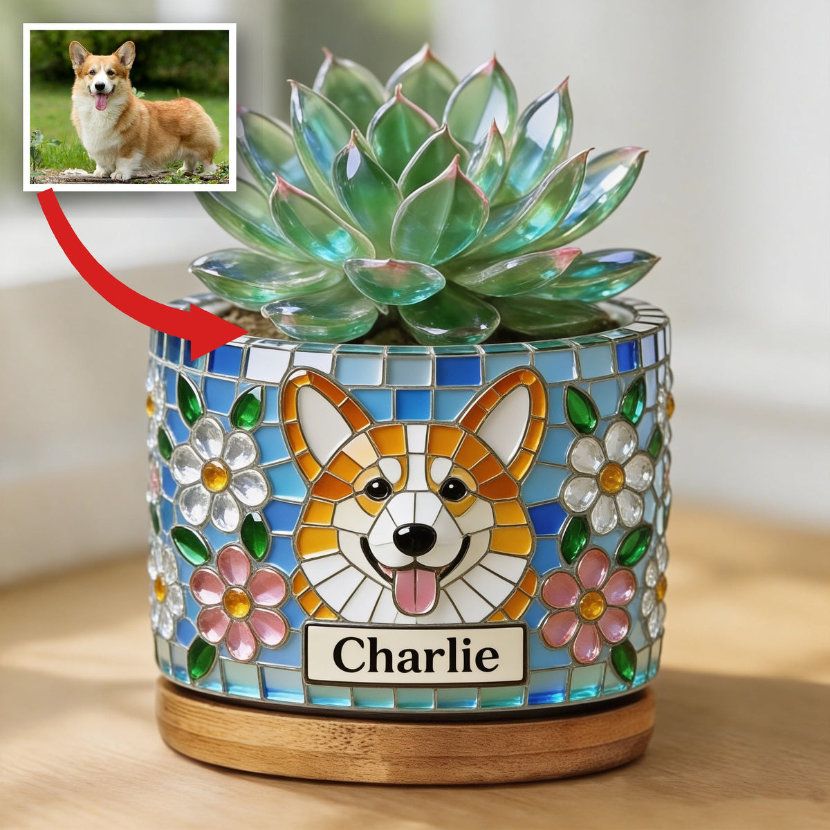 Personalized Pembroke Welsh Corgi Ceramic Plant Pot Dog Lover Gift