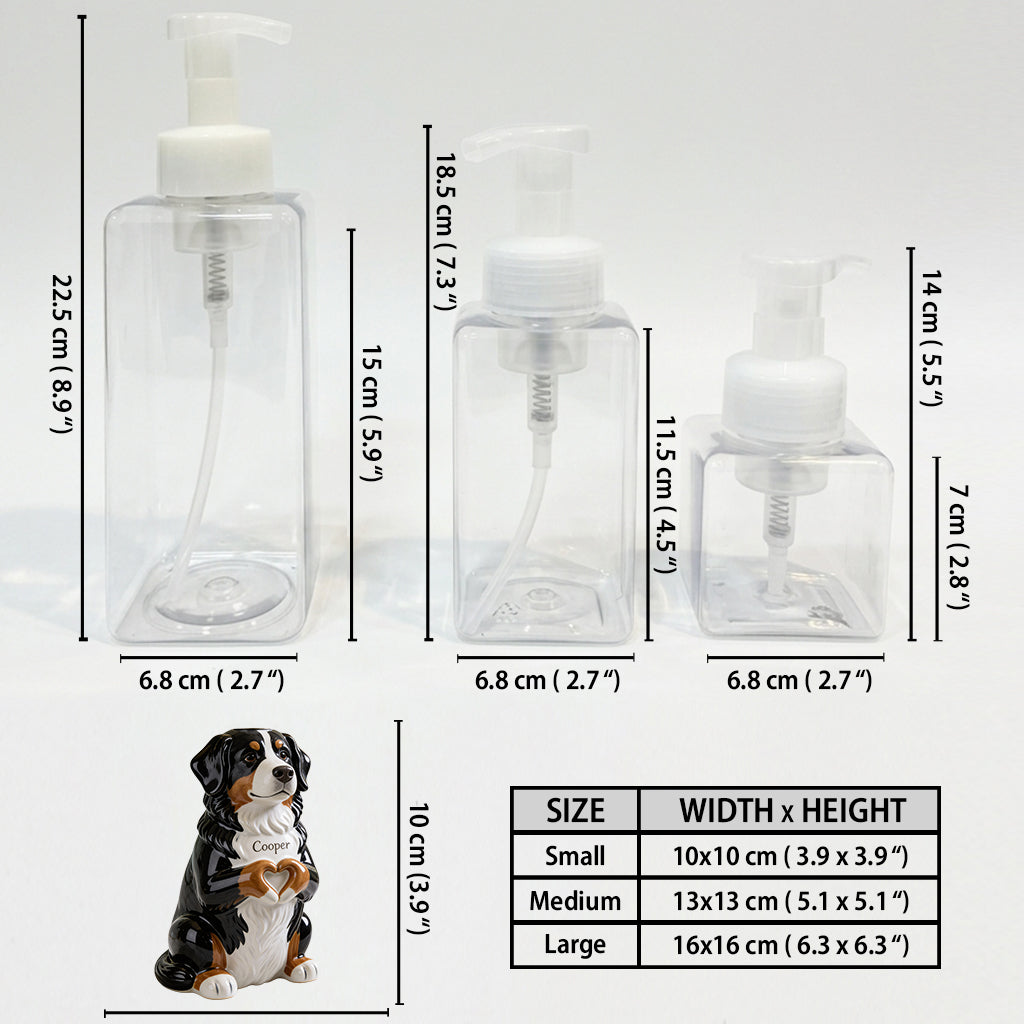 Personalized Black and White Border Collie Soap Dispenser Dog Lover Gift