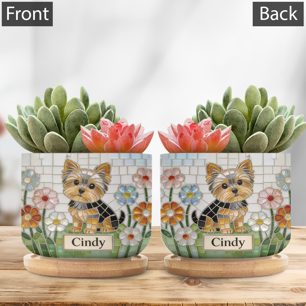 Personalized Black and Tan Adult German Shepherd Ceramic Plant Pot Dog Lover Gift