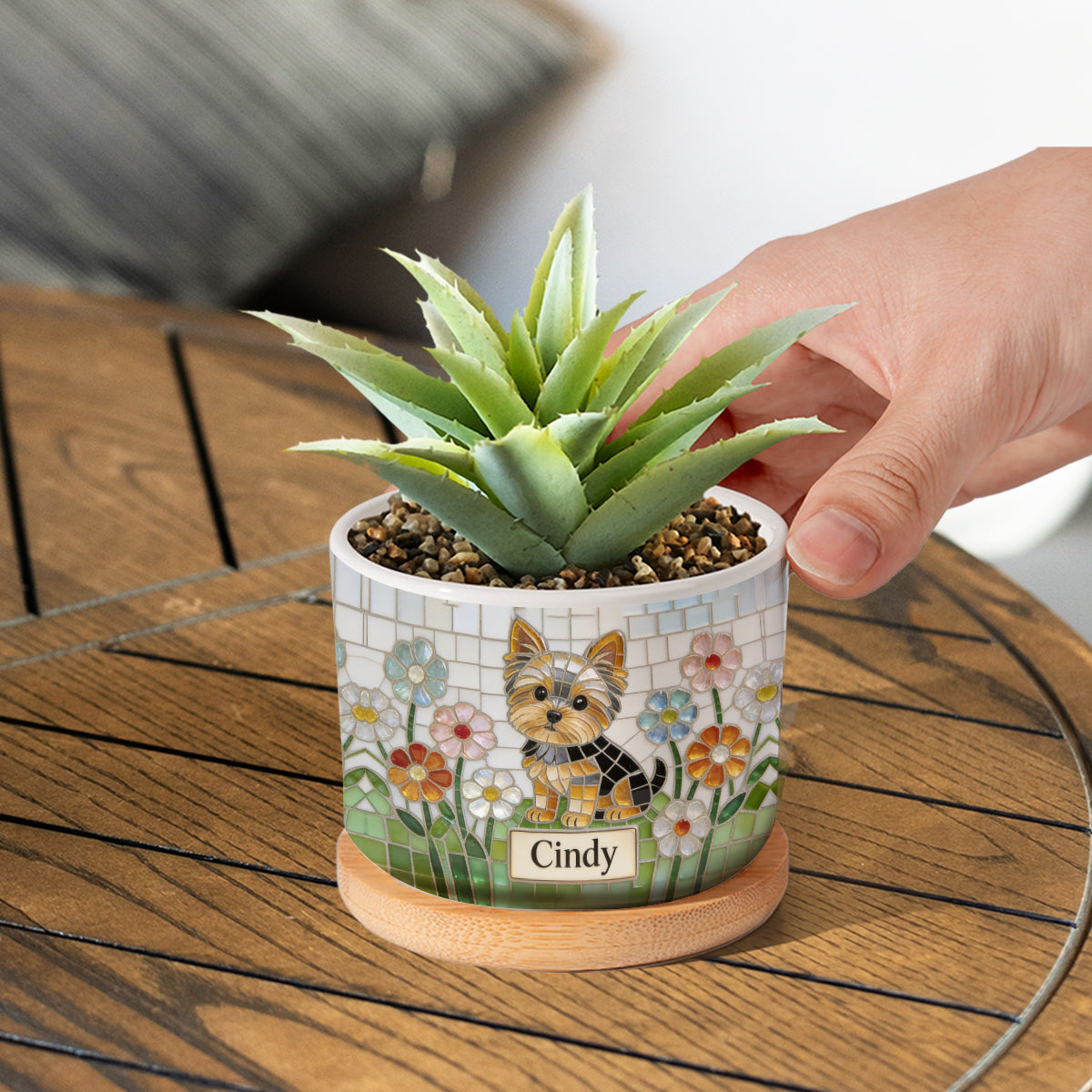 Personalized Adult Yellow Labrador Retriever Ceramic Plant Pot Home Decor
