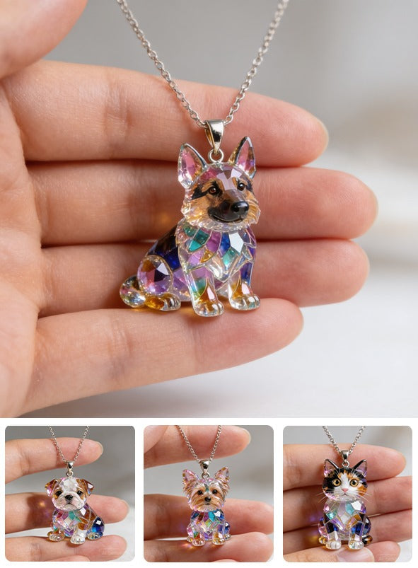 Custom Photo Black and Tan Adult German Shepherd Acrylic Pendant Necklace Dog Lover Gift