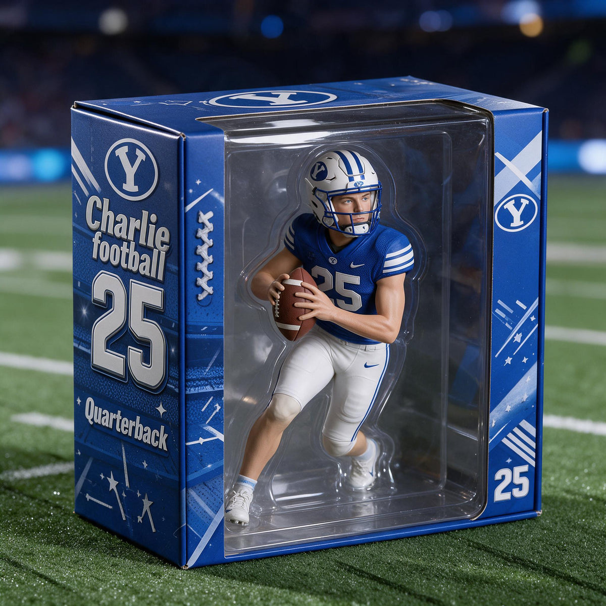 Personalized American Football Player 3D Acrylic Display Box Sports Keepsake