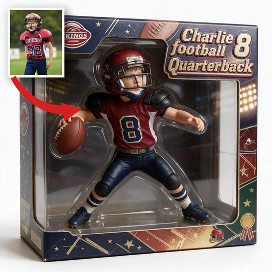 Personalized Youth American Football Player Acrylic Display Box Sports Keepsake