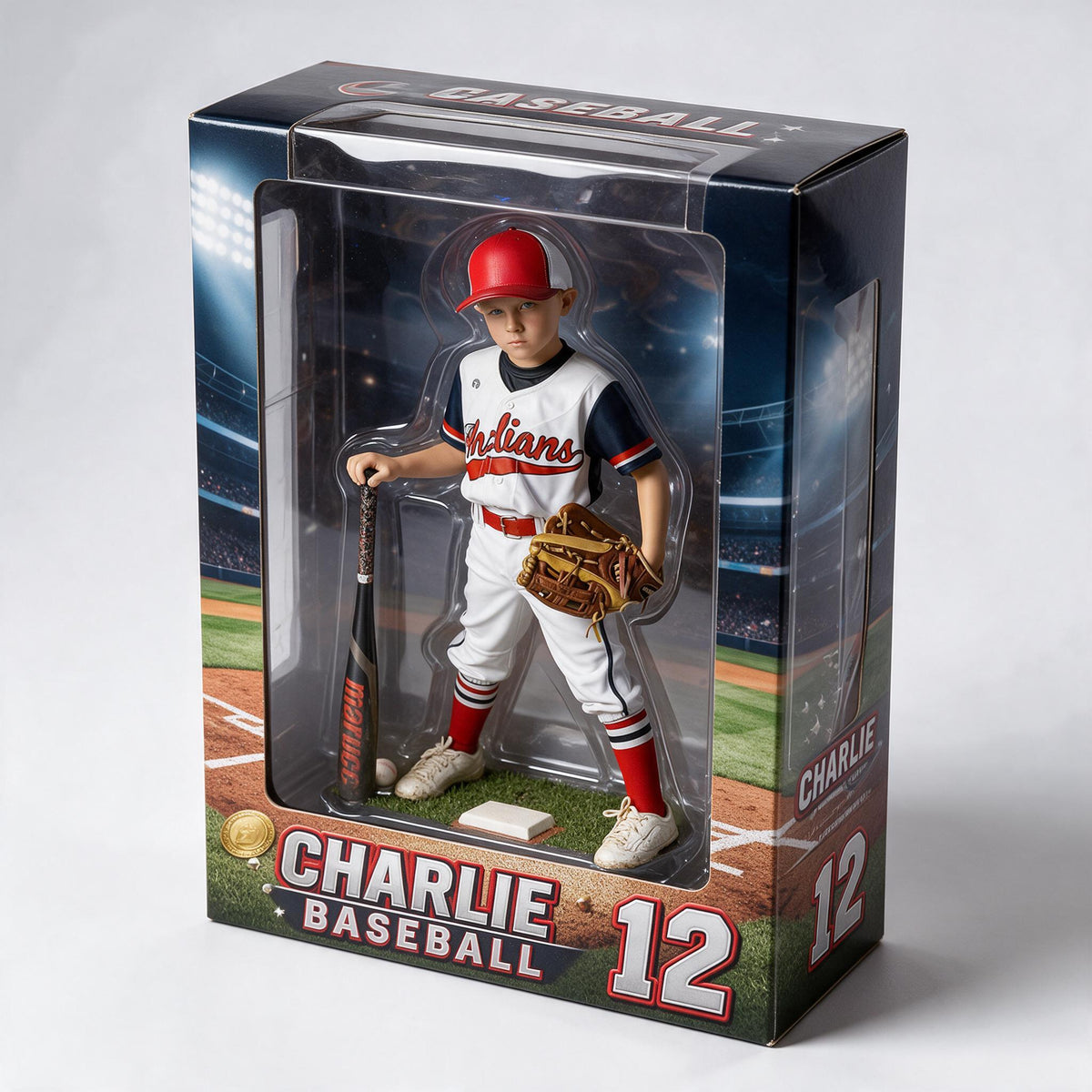 Personalized Youth Baseball Player 3D Acrylic Display Case Sports Keepsake Gift