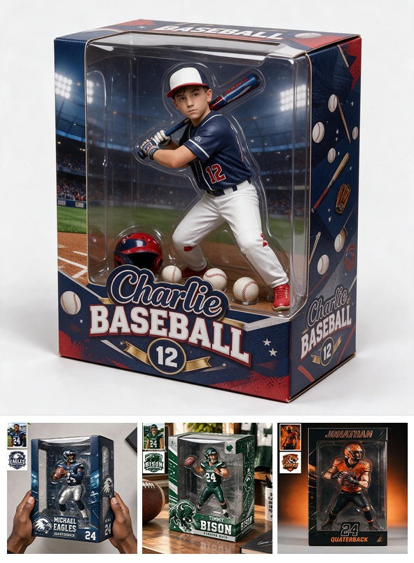 Personalized Latino Youth Baseball Player 3D Acrylic Display Box Sports Keepsake