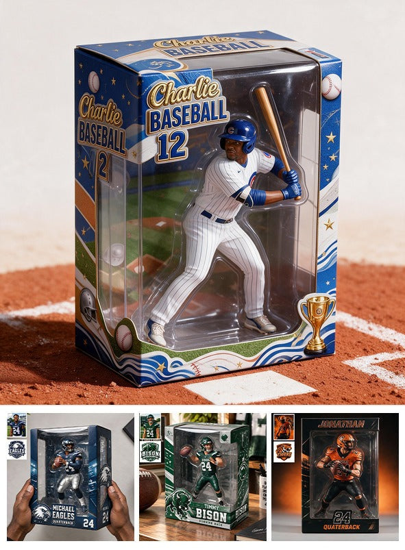 Personalized Black Baseball Player 3D Acrylic Display Box Sports Keepsake