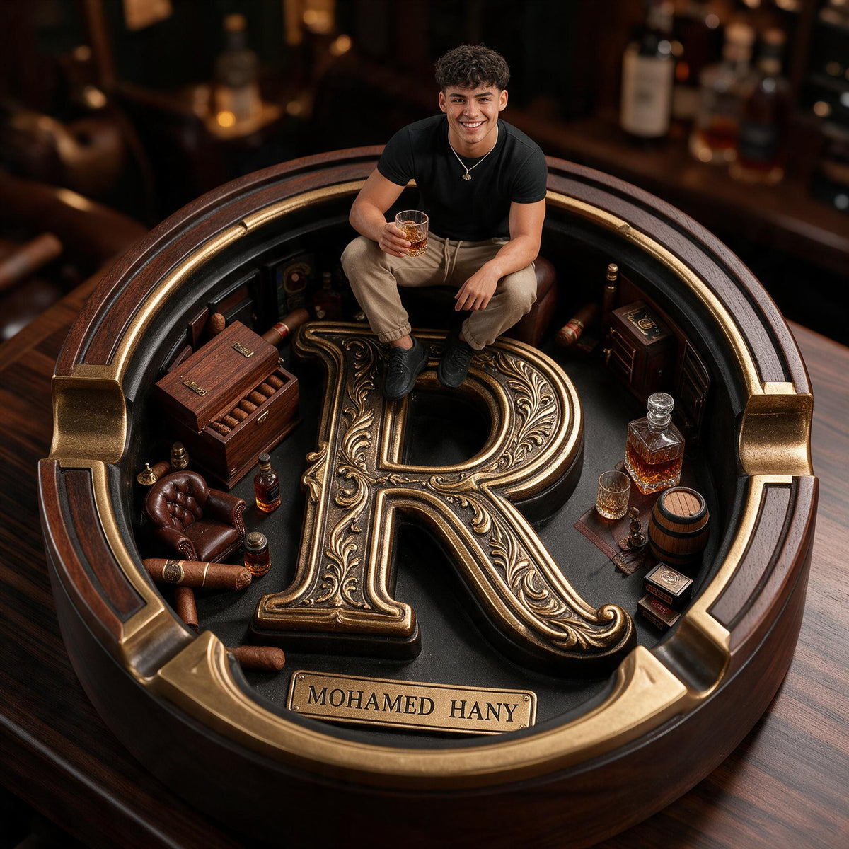 Custom Photo Latino Man Wooden Catch-All Tray Gift for Him