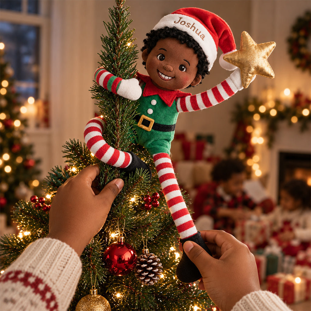 Personalized Christmas Latina Little Girl Posable Plush Doll Gift for Family