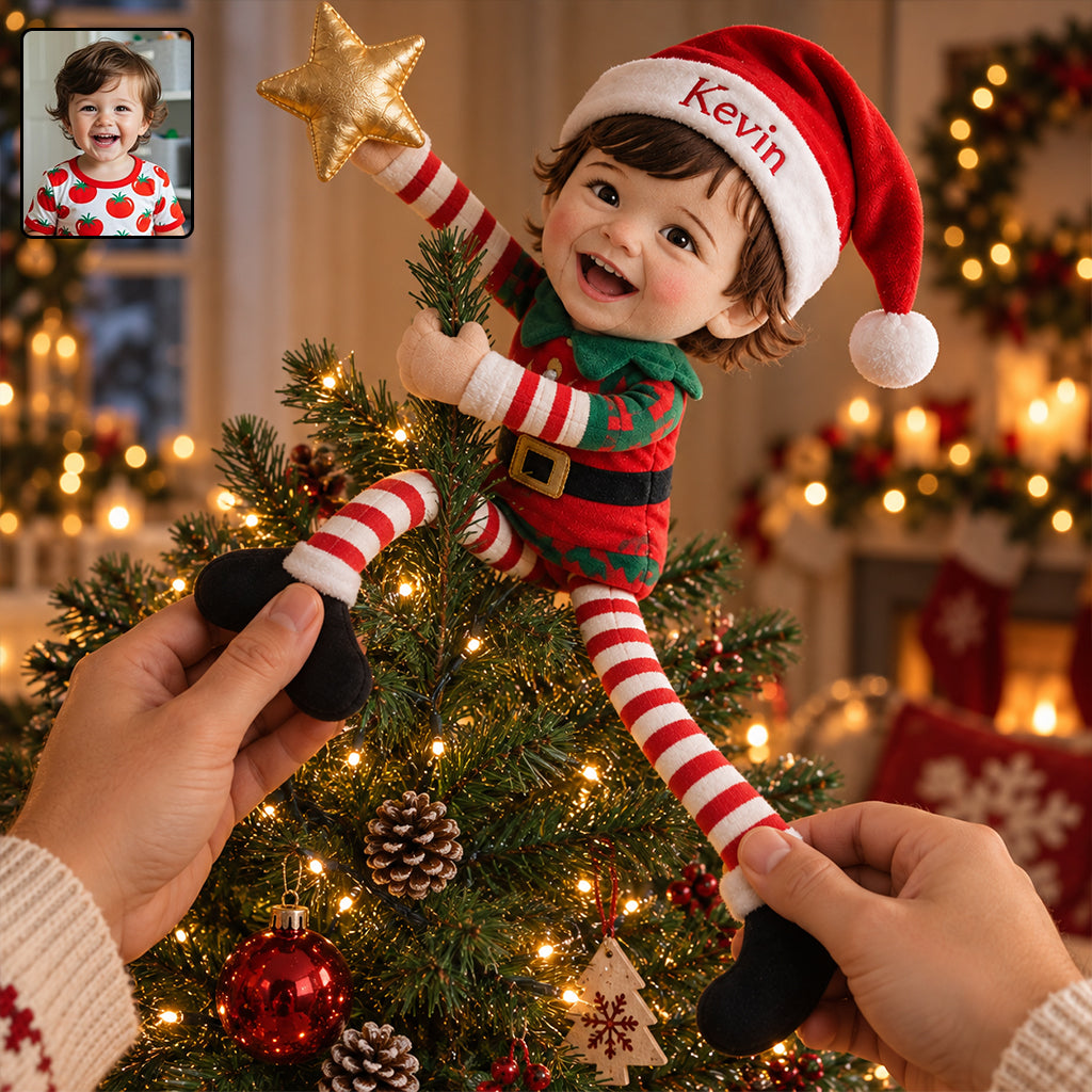 Personalized Christmas Latina Little Girl Posable Plush Doll Gift for Family