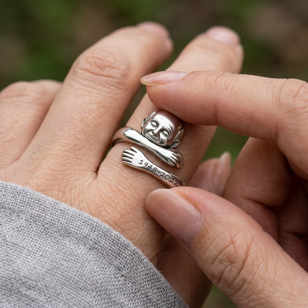 Personalized Latino Man Memorial Adjustable Hug Ring