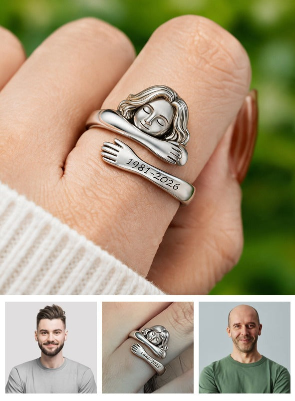 Personalized Middle-Aged Woman Memorial Adjustable Hug Ring for Mom Wife