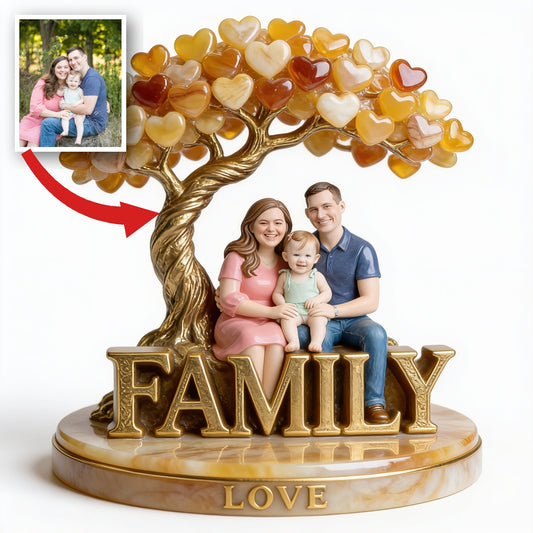 Personalized Family Of Three Custom Shaped Acrylic Plaque Keepsake Gift