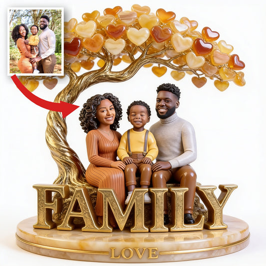 Personalized Black Family Of Three Custom Shaped Acrylic Plaque Home Decor