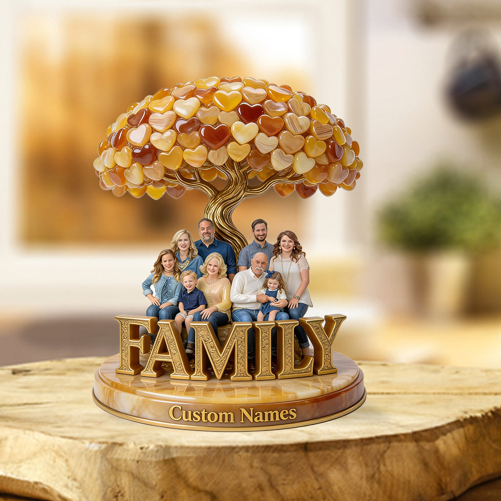 Personalized Latino Family of Four Custom Shaped Acrylic Plaque Home Decor Gift