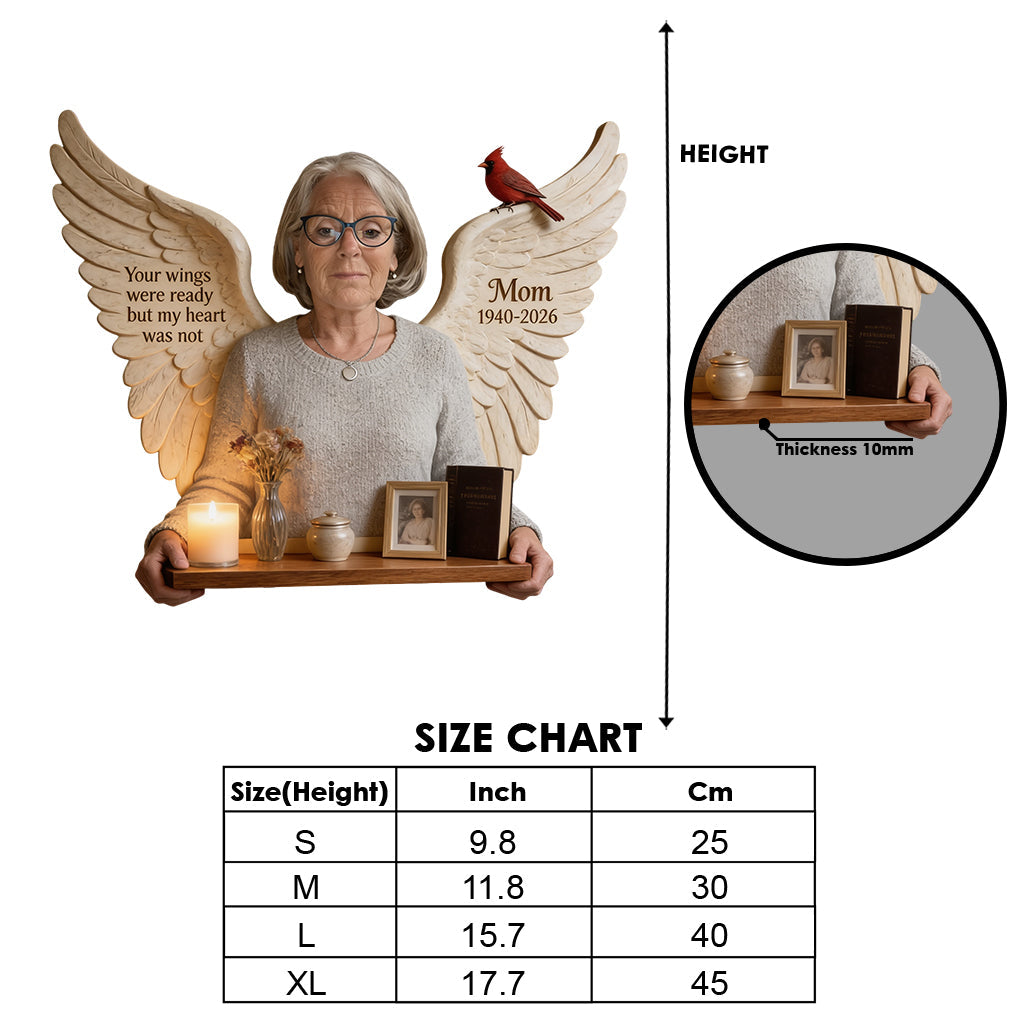 Personalized Middle-Aged Latina Woman Memorial Wooden Floating Shelf Bereavement Gift
