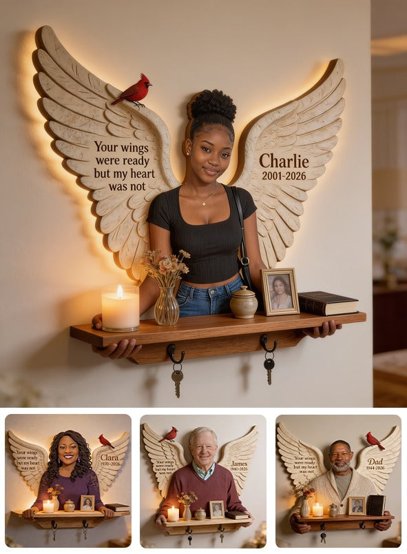 Personalized Black Woman Memorial Wooden Floating Shelf Sympathy Gift Home Decor