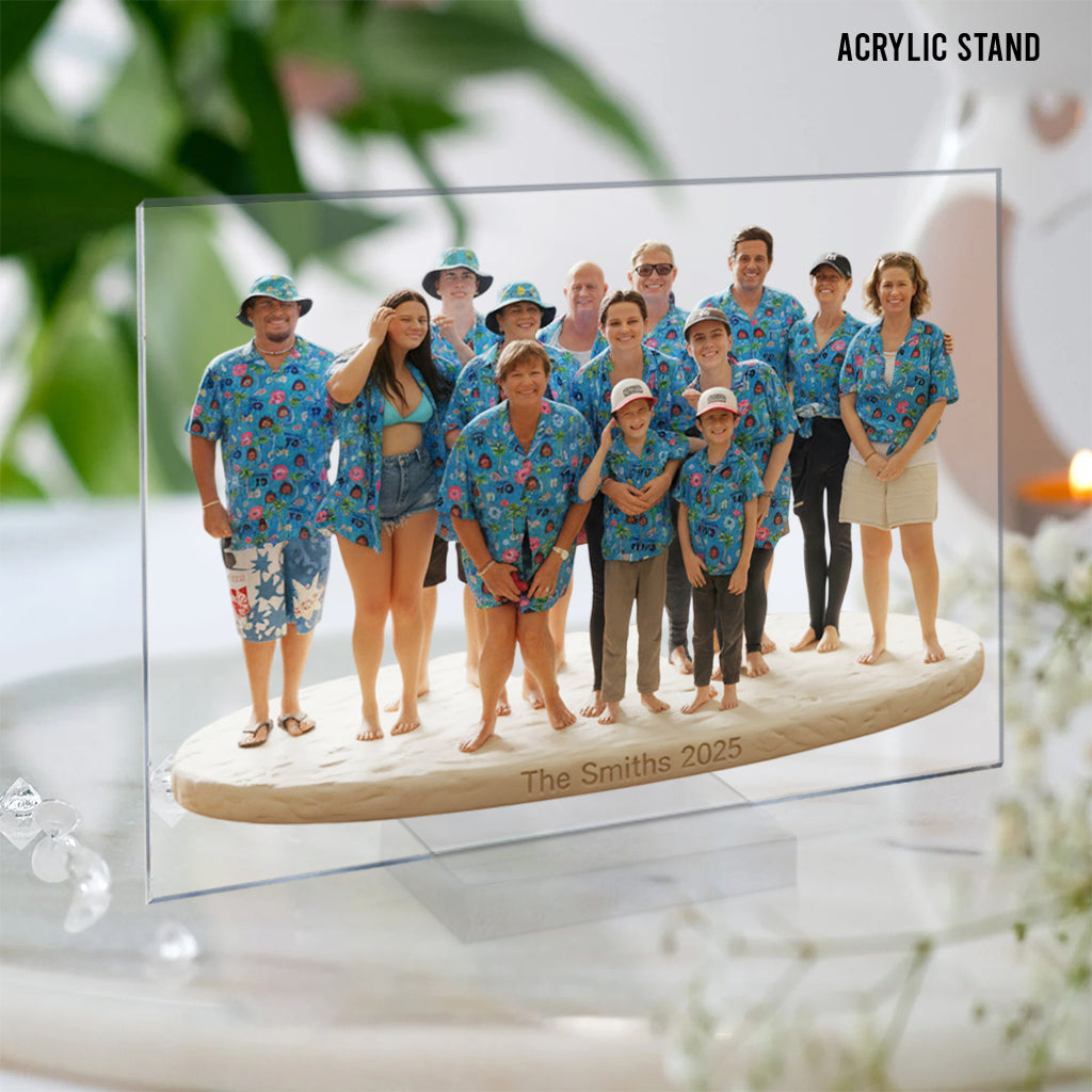 Personalized Family Of Four Custom Shaped Acrylic Plaque Keepsake Gift