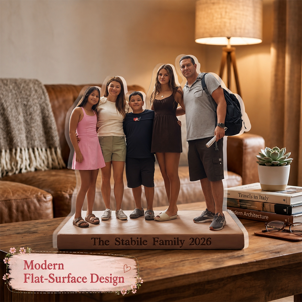 Personalized Family Of Three Custom Shaped Acrylic Plaque Home Decor Keepsake