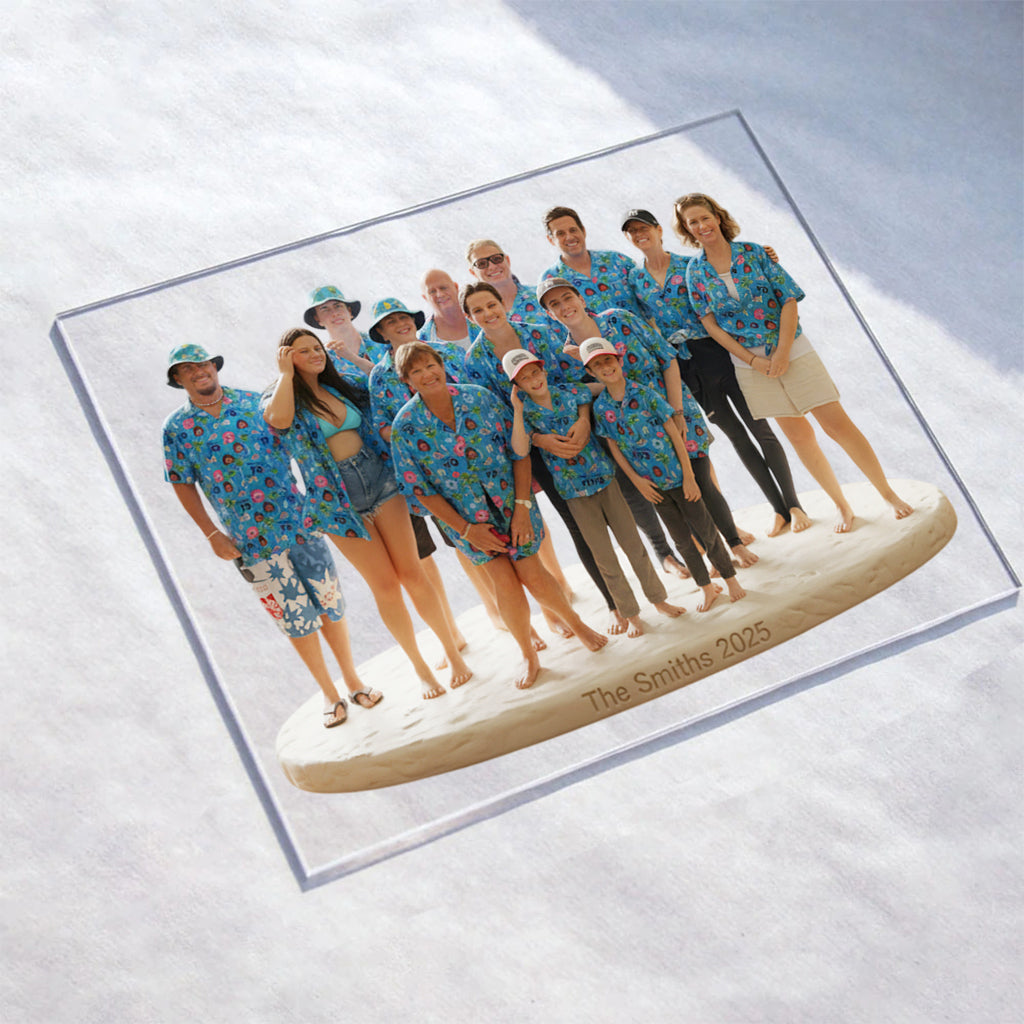 Personalized Family Of Three Custom Shaped Acrylic Plaque Home Decor Keepsake